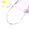 Natural Tourmaline Faceted Rondelle Beaded Necklaces NJEW-Z066-01P-3