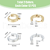DICOSMETIC 24Pcs 2 Colors 201 Stainless Steel Huggie Hoop Earrings Findings STAS-DC0015-46-2