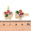 Brass Micro Pave Cubic Zirconia Pendants KK-N257-34G-3