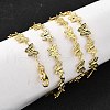 Brass Butterfly Link Chain Necklaces NJEW-M108-15G-5