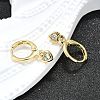 Brass Micro Pave Clear Cubic Zirconia Hoop Earrings EJEW-H157-09G-3