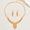Exquisite Hollowed-out Wheat Ear Alloy Necklaces & Earrings Set for Women EU1848-5