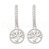 S925 Sterling Silver Micro Pave Clear Cubic Zirconia Hoop Earrings for Women EJEW-G427-01P-01-4