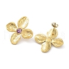 Natural Amethyst Flower Stud Earrings EJEW-L267-001G-09-2
