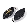 Natural Obsidian Gold Sun Pattern Pendants G-L524-14P-02-2