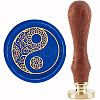 Brass Wax Seal Stamp with Handle AJEW-WH0184-1024-1