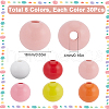 SOFPLATE 180Pcs 6 Colors Painted Natural Wood Beads WOOD-SP0001-08B-2