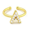 Rack Plating Brass Open Cuff Rings for Women RJEW-F162-01G-A-2