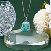 GOMAKERER 1Pc Rhodium Plated 925 Sterling Silver 5 Prongs Pendant Blank Cabochon Settings FIND-GO0001-75-4