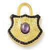 Rack Plating Brass Glass Pendants KK-G515-02B-2