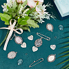 SUNNYCLUE 60Pcs 5 Styles Tibetan Style Alloy Pendants with Iron Brooch Findings TIBE-SC0009-45A-4