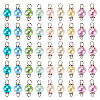 90Pcs 9 Colors Pearlized Glass Pearl Connector Charms PALLOY-TA0002-49A-12