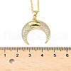 Brass Micro Pave Clear Cubic Zirconia Pendant Necklaces for Women NJEW-S449-01A-G-5