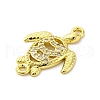 Brass Micro Pave Clear Cubic Zirconia Connector Charms KK-D325-06G-01-2