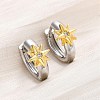 Brass Micro Pave Clear Cubic Zirconia Hoop Earrings EJEW-H158-19A-GP-2