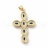 Rack Plating Brass Cubic Zirconia Pendants KK-G456-25G-05-2