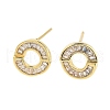 Rack Plating Ring Brass Stud Earrings EJEW-N055-39G-RS-1
