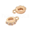 Brass Micro Pave Clear Cubic Zirconia Tube Bails KK-B100-032G-2