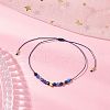 Natural Round Kyanite Beads Braided Bead Bracelets for Women BJEW-JB11655-10-1