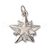Brass Micro Pave Clear Cubic Zirconia Pendants KK-P308-76P-1