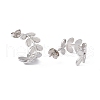 304 Stainless Steel Olive Leaf Wrap Stud Earrings EJEW-G314-04P-2