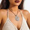 Summer Beach Alloy & Iron Spiral Shell Shape Pendant Wax Cord Necklaces FS-WG2737A-02-1