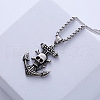 Pirate Ship Anchor Stainless Steel Pendant Retro Punk Necklaces for Men KF7399-2