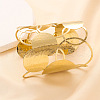 304 Stainless Steel Cuff Bangles for Women BJEW-V006-01B-G-1