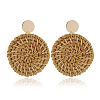 Alloy Rattan Woven Dangle Stud Earrings FS-WGA068A-04-2