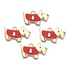 Rack Plating Alloy Enamel Pendants PALLOY-N172-028-1