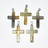 Natural Grey Agate Pendants G-T122-18O-1