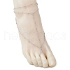 304 Stainless Steel Satellite Chain Toe Ring Anklets for Women AJEW-AN00662-02-3