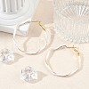 Brass Enamel Twist Ring Hoop Earrings EJEW-P301-01G-A-3