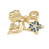 Rack Plating Brass Micro Pave Cubic Zirconia Pendants KK-M309-32G-1