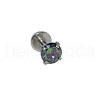 304 Stainless Steel Colorful Synthetic Opal Internally Threaded Labrets For Women Men WGF4990-37-1