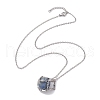 Crystal Stone Cage Pendant Necklaces NJEW-JN04756-02-2