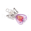 Transparent Acrylic Bead Frames with Tibetan Style Alloy Beads and ABS Plastic Imitation Pearl Round Beads and Pendants PALLOY-JF03725-01-4