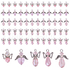 60Pcs 5 Styles Tibetan Style Alloy Butterfly Bead & ABS Plastic Pearl & Glass Pendants PALLOY-CA00015-1