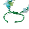 Floral Acrylic Beads Braided Bead Bracelets for Women BJEW-MZ00184-03-4