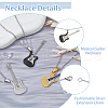 FIBLOOM 3Pcs 3 Colors Stainless Steel Guitar Pendant Necklaces Set for Women Men NJEW-FI0001-36-4