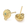 Flat Round Brass Stud Earrings Findings KK-K346-24G-2