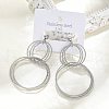 304 Stainless Steel Dangle Stud Earrings EJEW-Z098-27P-1