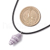 Handmade Porcelain Shell Shaped Pendant Black Waxed Cotton Cord Necklaces NJEW-JN05271-3