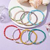 Electroplate Glass Beads Beaded Stretch Bracelets BJEW-JB10955-3