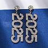 Brass Rhinestone Stud Earrings EJEW-Q012-01G-4