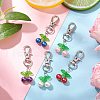 Cherry Copper Wire Wrapped Glass Pearl Pendant Decorations HJEW-JM03024-02-1