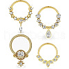 4Pcs 4 Styles 316L Surgical Stainless Steel Clear Cubic Zirconia Nose Rings WG79525-02-2