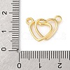 Brass Interlocking Heart Connector Charms KK-V016-10G-3