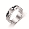 Rotating Stainless Steel Anxiety Relief Rings for Women Men PW-WG4928D-03-1