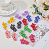 FIBLOOM 9 Pairs 9 Colors Alloy Flower Dangle Stud Earrings for Woman EJEW-FI0001-72-5